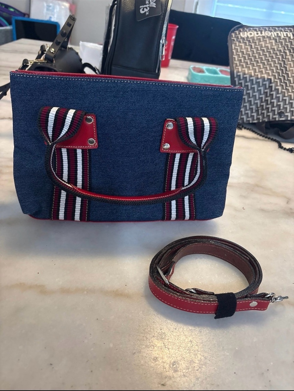 Women's denim and genuine leather handbag NEW!!